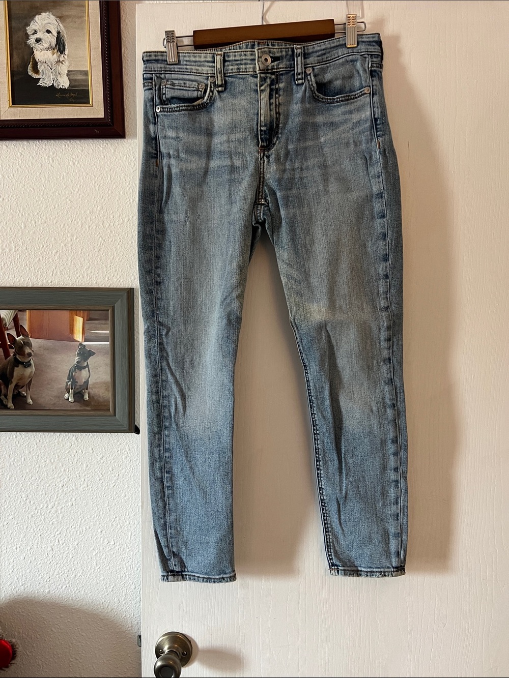 rag & bone Light Blue Slim Straight Men’s Jeans. Mid-rise, 30 plus length